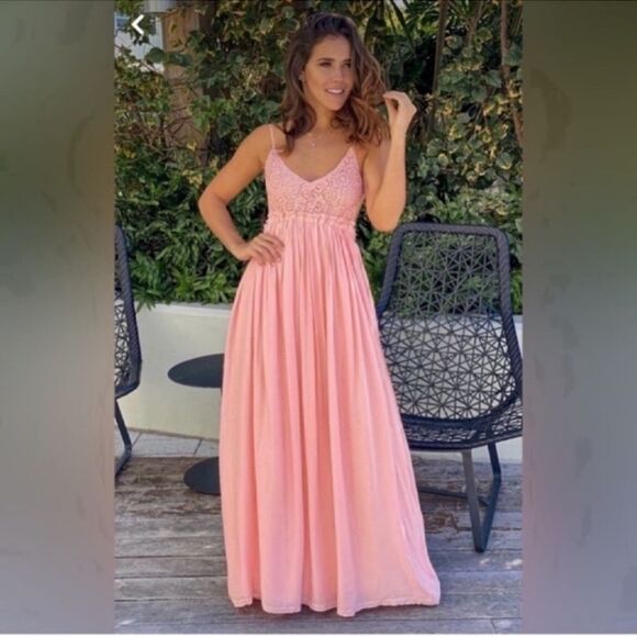 NWT ONCE IN A LIFETIME PINK MAXI DRESSE Size Small - Picture 2 of 16